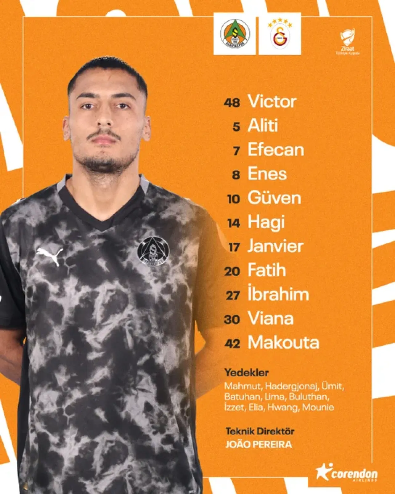 Corendon Alanyaspor'un Galatasaray Maçı Kadrosu Açıklandı