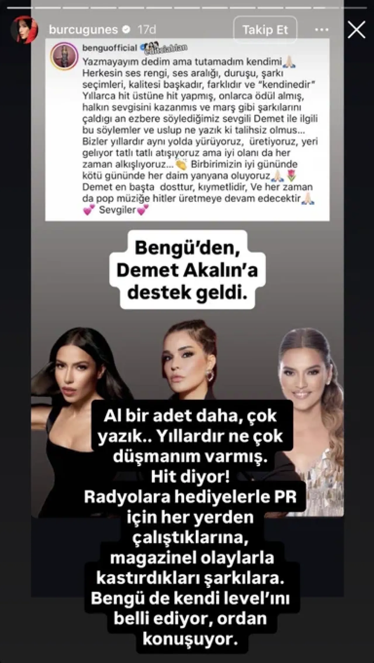 Bengü'den Demet Akalın'a Destek: Magazin Dünyasında Sürpriz Dayanışma